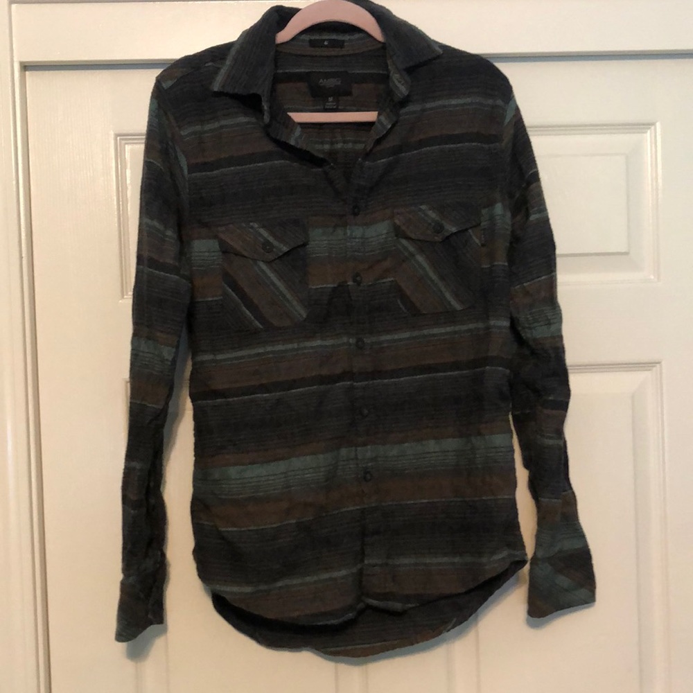 Ambig Clothing Mens Striped Flannel